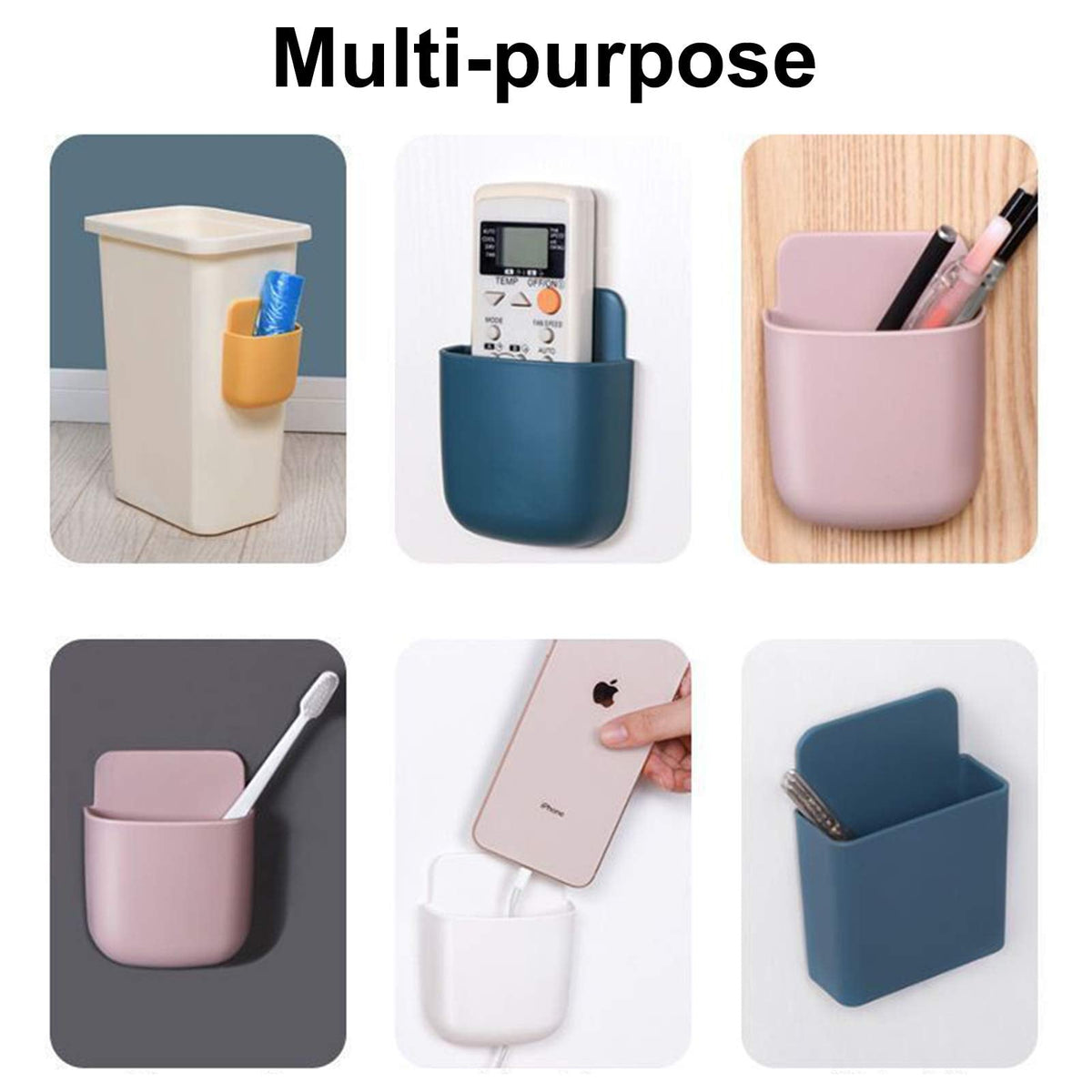 QINREN 3 Pcs Wall-Mounted Remote Control Storage Box