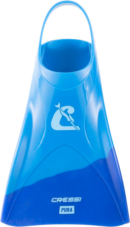 CRESSI Adult Swim Fins - Flexible Silicone for Comfortable and Durable Use, Blue/Azure, 35/38 - Pura: Designed in Italy
