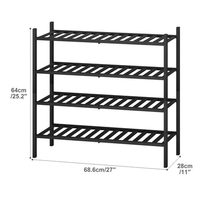 Kitsanery Bamboo Shoe Rack Space-Saving, Shoe Rack with 4 Levels, Shoe Shelf for Hallway, Living Room, Bedroom