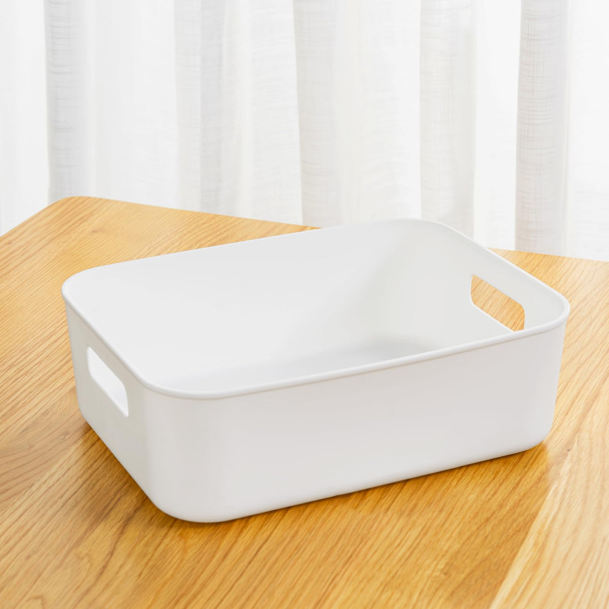 Cetomo 5L*4 Storage Basket, Plastic Open Storage Box, Containers for Shelves, Organizers with Handles for Office, Countertops, Cabinets, PP, BPA Free