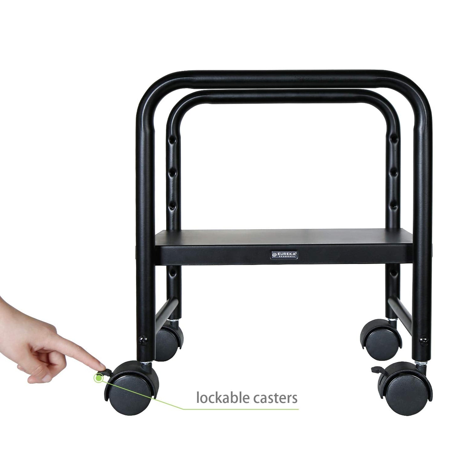 EUREKA ERGONOMIC Computer Tower Stand Height Adjustable Mobile CPU Stand PC Tower Rolling Cart Steel CPU Holder with Locking Caster Wheels for Home