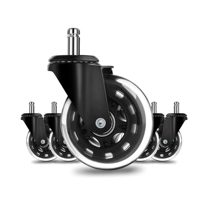 Hsthe Sea 5 Pcs Rollerblade Style Rubber Replacement Wheels, Caster Wheels Replacement, Office Chair Caster Wheels