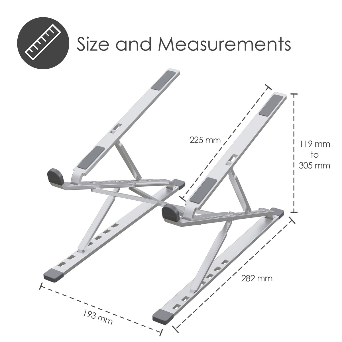 Desire2 Foldable X Plus, Height-Adjustable Notebook and Computer Stand, Aluminium Alloy Stand, Stylish Home Office Accessory, Tablet and Laptop Holder