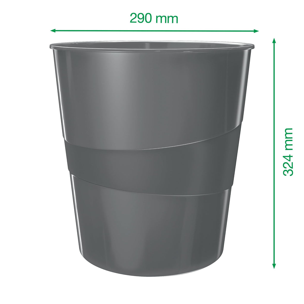 Leitz 15 Litre Waste Bin, Plastic, Wow Range, Metallic Ice Blue
