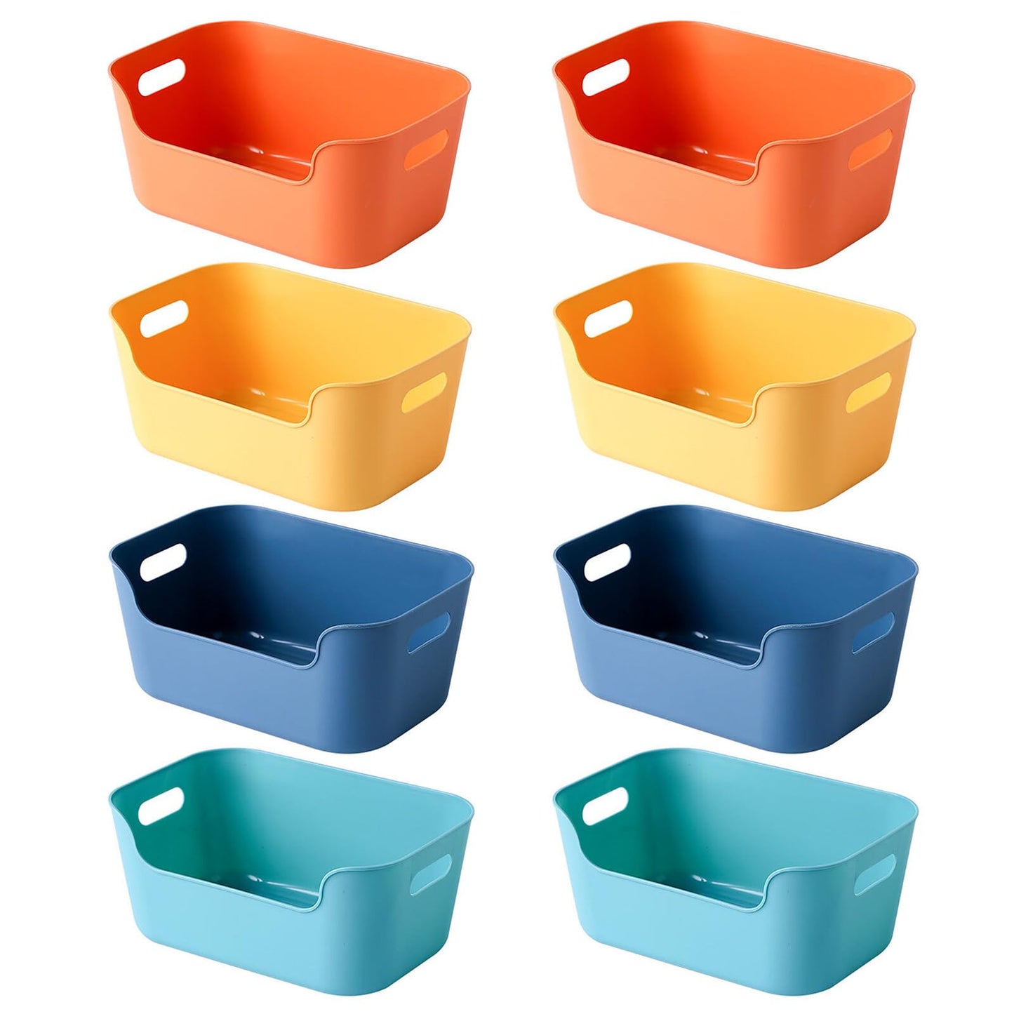 Small Basket, 8PCS Stackable Storage Box, Plastic Organizer Storage Baskets