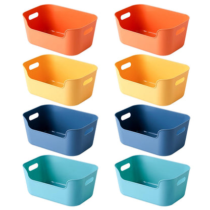 Small Basket, 8PCS Stackable Storage Box, Plastic Organizer Storage Baskets