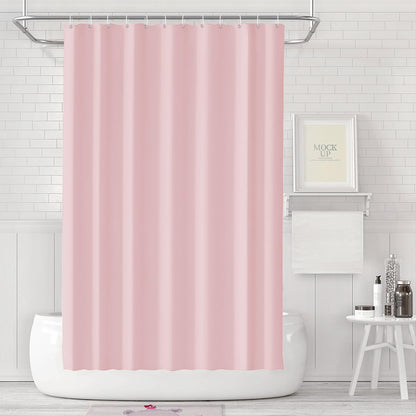 LUKDUNG Bathroom Curtain, 180 x 180 cm, Anti Mildew, Waterproof, Washable, PEVA Shower Curtain with 12 Shower Curtain Rings, Pink