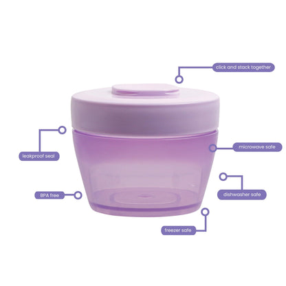 Décor Go Click & Stack Snack Tubs, 2 Pack Leakproof Food Storage Containers, Snack Tubs for Adults and Kids, Freezer & Microwave Safe