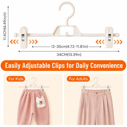 10 Pack Trouser Hangers with Clips, Space Saving Skirt Hangers Organiser