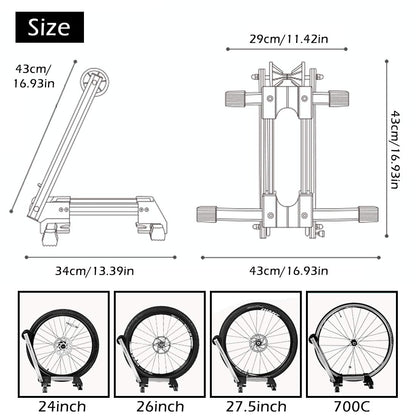 ROCKBROS Foldable Bike Stand Portable Bicycle Storage Holder Floor Parking Rack Aluminium Alloy Easel Park and Repair for MTB Road Bike Ebike Black