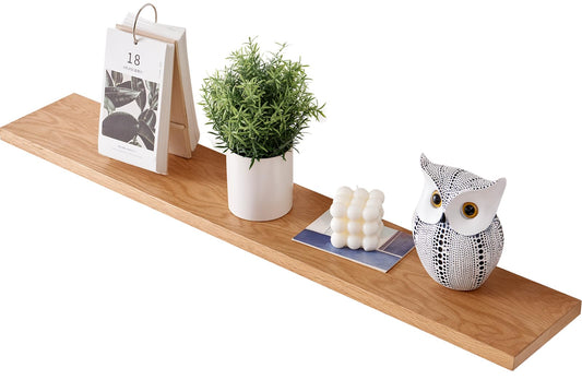 Gieanoo Floating Shelf, 70cm Solid Oak Wood Rustic Wall Shelf Wall mounted Radiator shelf Display Shelf For Living Room, Kitchen, Bedroom
