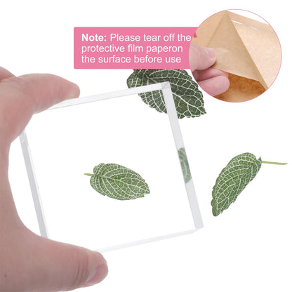 sourcing map Acrylic Square Display Blocks, 76.2 x 76.2 mm/3" x 3" Clear Jewelry Display Base Polished Cube Riser Stand Display Holder Base for Ring