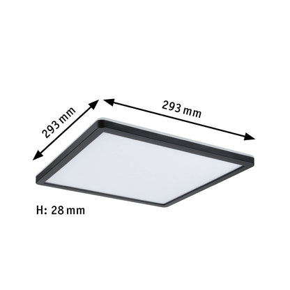 Paulmann Atria Shine 71015 LED Panel 293 x 293 mm Square Including 1 x 16 W Daylight White Black Light Panel Plastic Ceiling Panel 4000 K