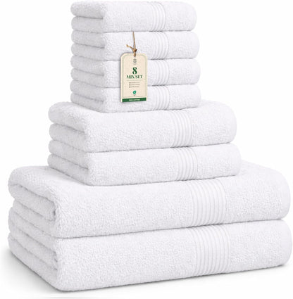 HomeBurg Luxe Set – Washcloths (30 x 30cm), Hand Towels (40 x 70cm) & Bath Towels (65 x 137 cm) – 100% Cotton, Soft, Absorbent, Easy Care, Versatile