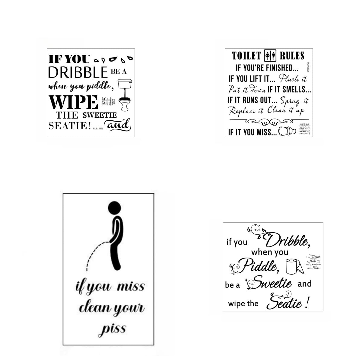 ShaMyiuCnz 4 Pcs Funny Cheerful Bathroom Stickers Toilet Sticker Toilet Seat Sticker Bathroom Stickers Art for Toilet Seat Toilet Lid Bathroom