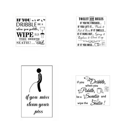 ShaMyiuCnz 4 Pcs Funny Cheerful Bathroom Stickers Toilet Sticker Toilet Seat Sticker Bathroom Stickers Art for Toilet Seat Toilet Lid Bathroom