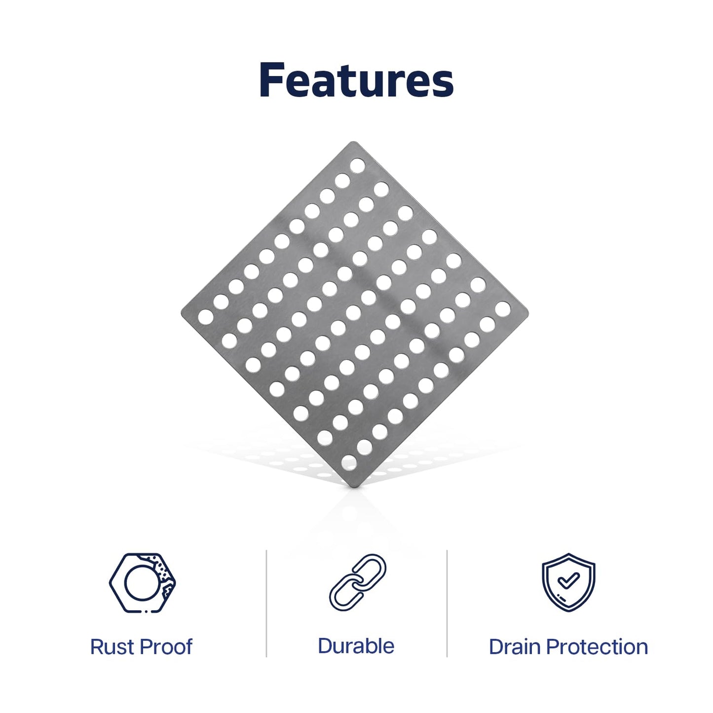 Steel Drain Cover 15 X 15cm - Pack of 2 Rustproof Swirl Drain Covers Outdoor & Indoor - Durable Mesh Drainage Covers Suitable as Shower Drain Cover