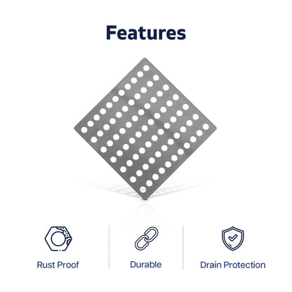 Steel Drain Cover 15 X 15cm - Pack of 2 Rustproof Swirl Drain Covers Outdoor & Indoor - Durable Mesh Drainage Covers Suitable as Shower Drain Cover
