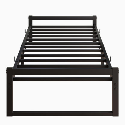VECOCHO Bed 90 x 200 cm, Bed Frame 90 x 200 cm with Metal Slatted Frame, Black