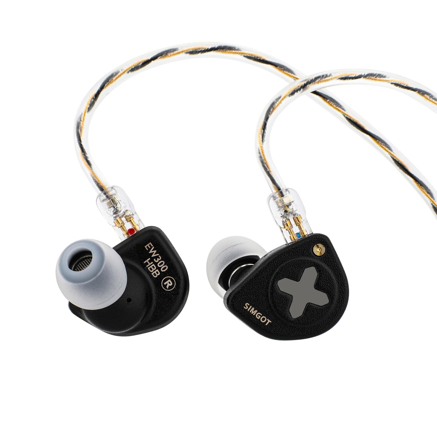 Linsoul SIMGOT EW300 1DD+1Planar+1PZT Hybrid Driver In Ear Monitor, Wired Earbuds IEM, Gaming Earbuds with Detachable Nozzles, Silver-Plated OFC IEM