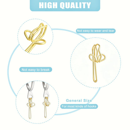 Metal Curtain Hooks 100 Pieces for curtains (gold,2.9x1.2cm)