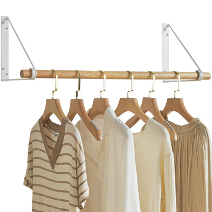 IBUYKE Wall Wardrobe Coat Rack,Wood Wall Mounted Clothes Rail,Hallway Furniture in Industrial Style, Modern Wardrobe Rail，Coat Rack for Entrance