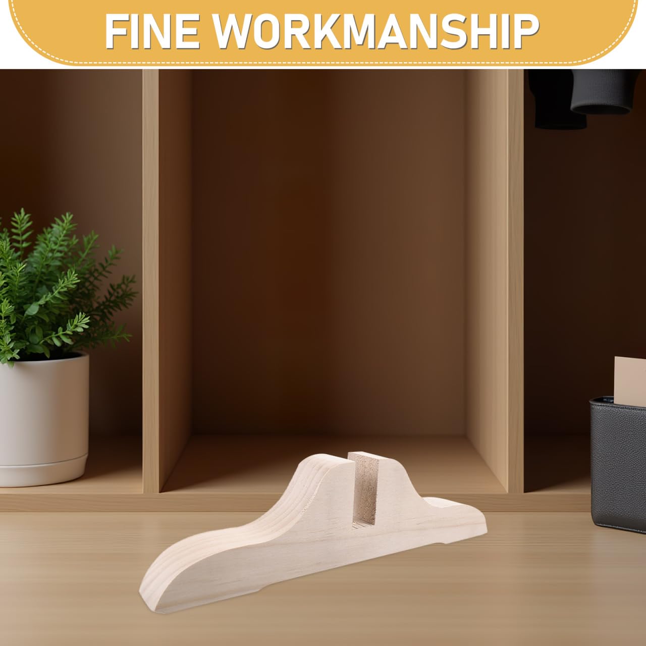 Amosfun Wooden Screen Holder 29 x 7.5 x 3.5 cm Set of 4 Stable Feet for Interior Partition Bracket Room Divider Easy to Install for Home Office