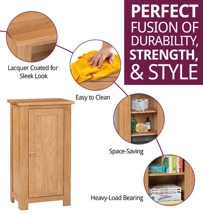 Hallowood Furniture Waverly Oak Small Cupboard with 2 Adjustable Shelves