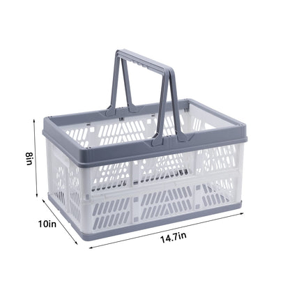 Xaztr 3 Pack Collapsible Plastic Storage Crates with Handles, Stackable