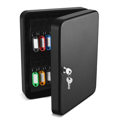 Flexzion Key Cabinet Key Lock Box Wall Mount with 60 Key Holder Organizer Locker Case