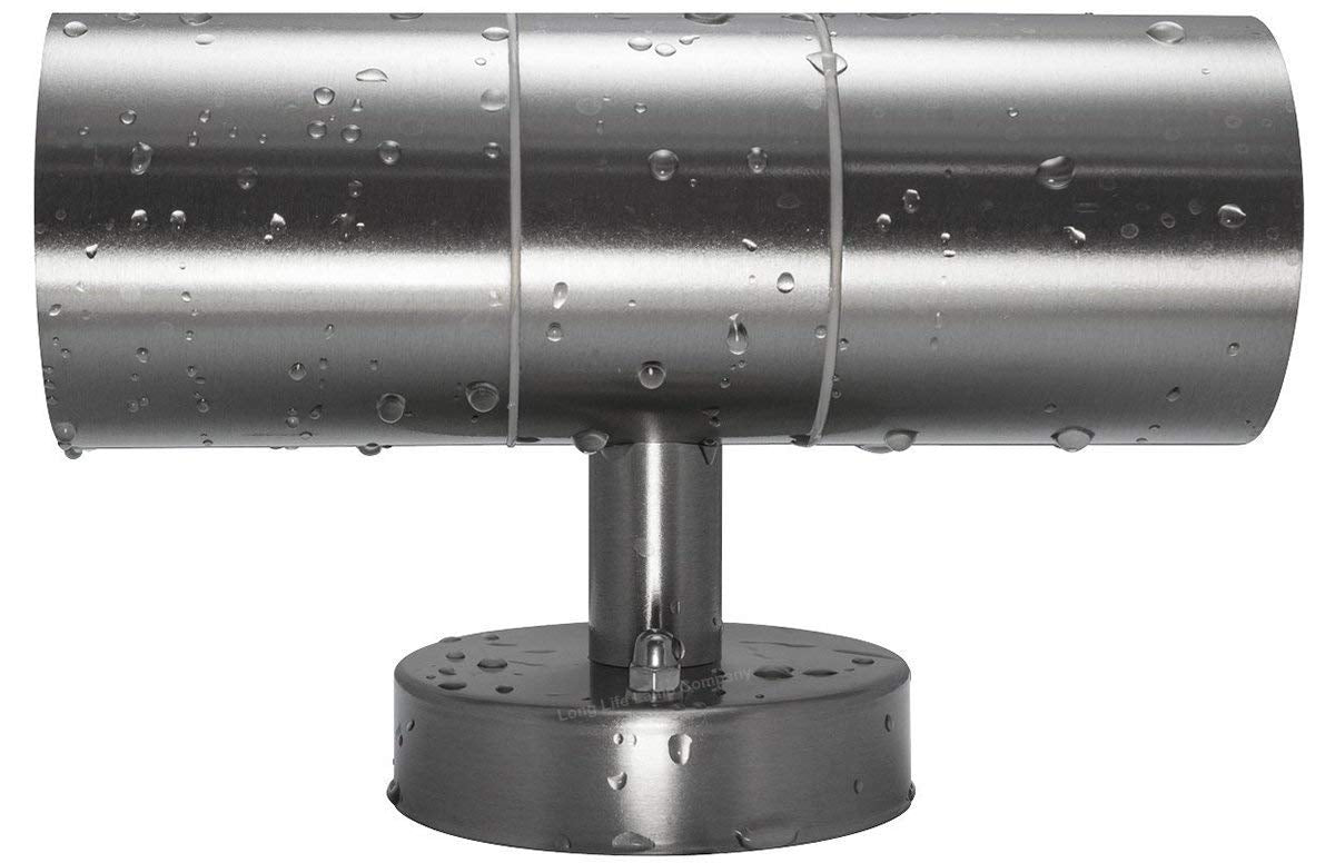 Modern Stainless Steel Up Down Double Wall Spot Light IP65 Outdoor Use GU10 (Pack of 4)