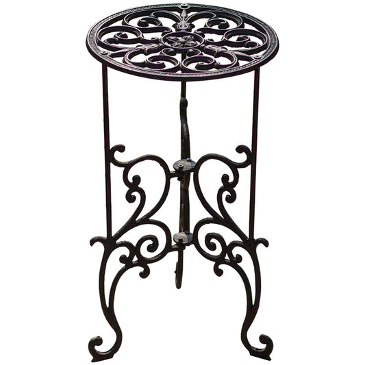 Sungmor Heavy Duty Cast Iron Potted Plant Stand,19.3-Inch 1 Tier Metal Planter Rack,Decorative Flower Pot Holder,Vintage & Rustic Style Indoor Outdoor