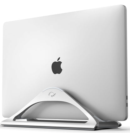 HumanCentric Vertical Laptop Stand for Desks in Silver Color, Adjustable