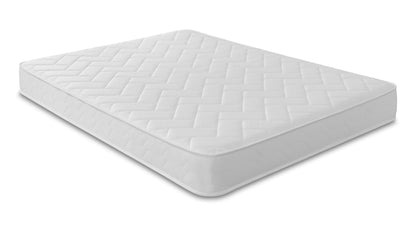 Starlight Beds Quilted Brick Sprung Hybrid Small Double Mattress with Memory Foam Layer. Soft Firmness, White, 18cm Deep. 4ft Mattress (120cm x 190cm)