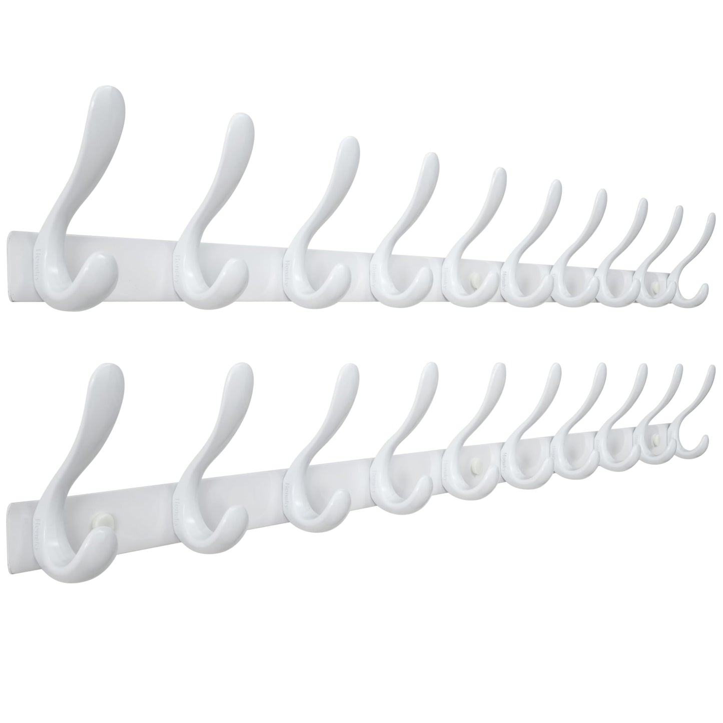 HONSKY Wall Mounted Coat Rack - 94cm Long Heavy Duty Metal 10 Double Hook, Sturdy & Space-Saving, for Hallway,Bedroom, Entryway, Holds Jackets