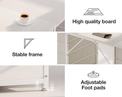 Coleshome Computer Desk with 8 Fabric Drawers, Office Desk with Storage