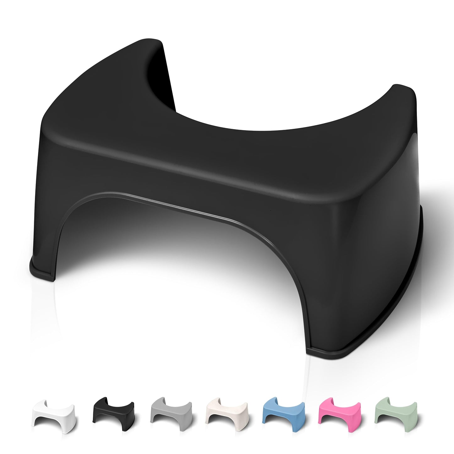 Toilet Stool for adults Black - Bathroom Foot Step for Squatting - Stoolie for Squat posture to relieve Constipation - Made in France from Recycled