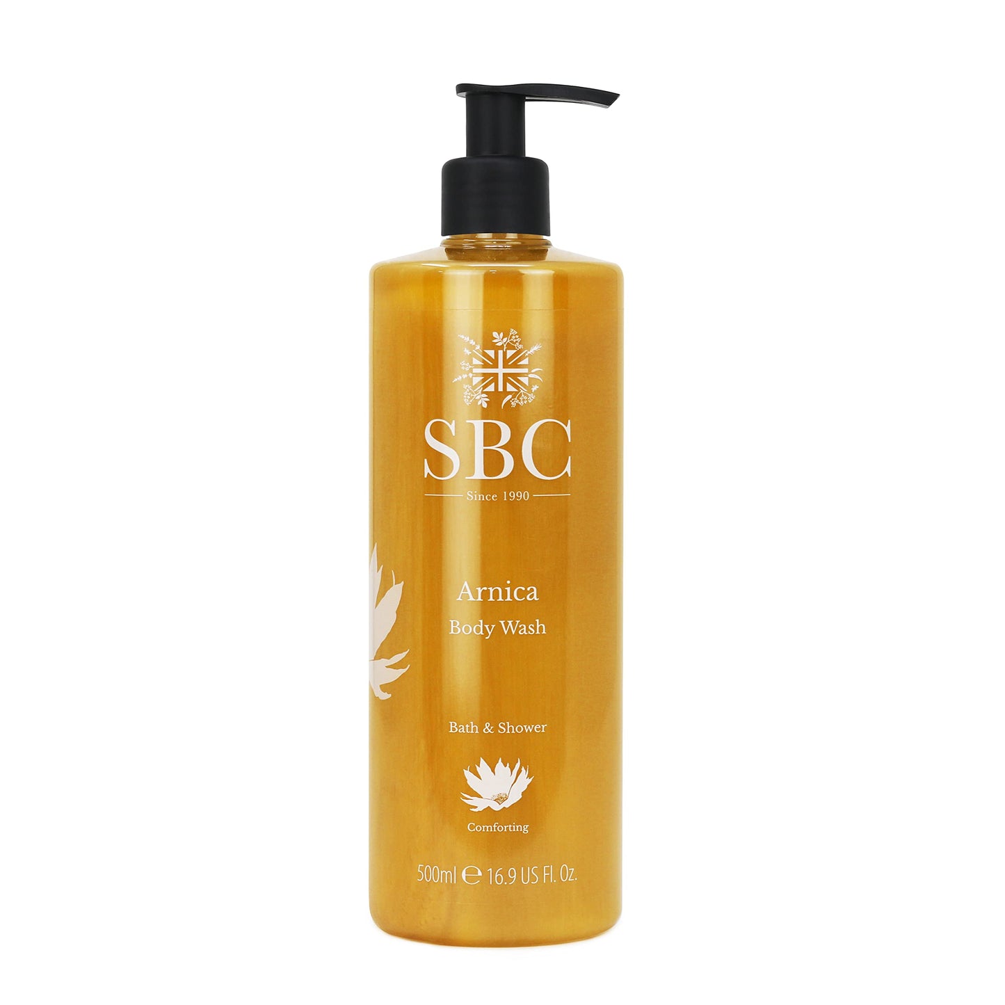SBC Skincare Arnica Body Wash - 500ml | Arnica Montana Shower Gel | Vegan Friendly Body Wash For Muscle Tension And Fatigue | Body Wash For All The