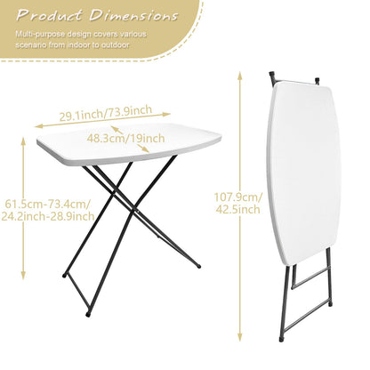 HQTrailTrekker Set of 2 TV Tray Tables Folding Portable Adjustable Plastic Folding Table TV Dinner Tray Foldable for Living Room Dining Room Offers