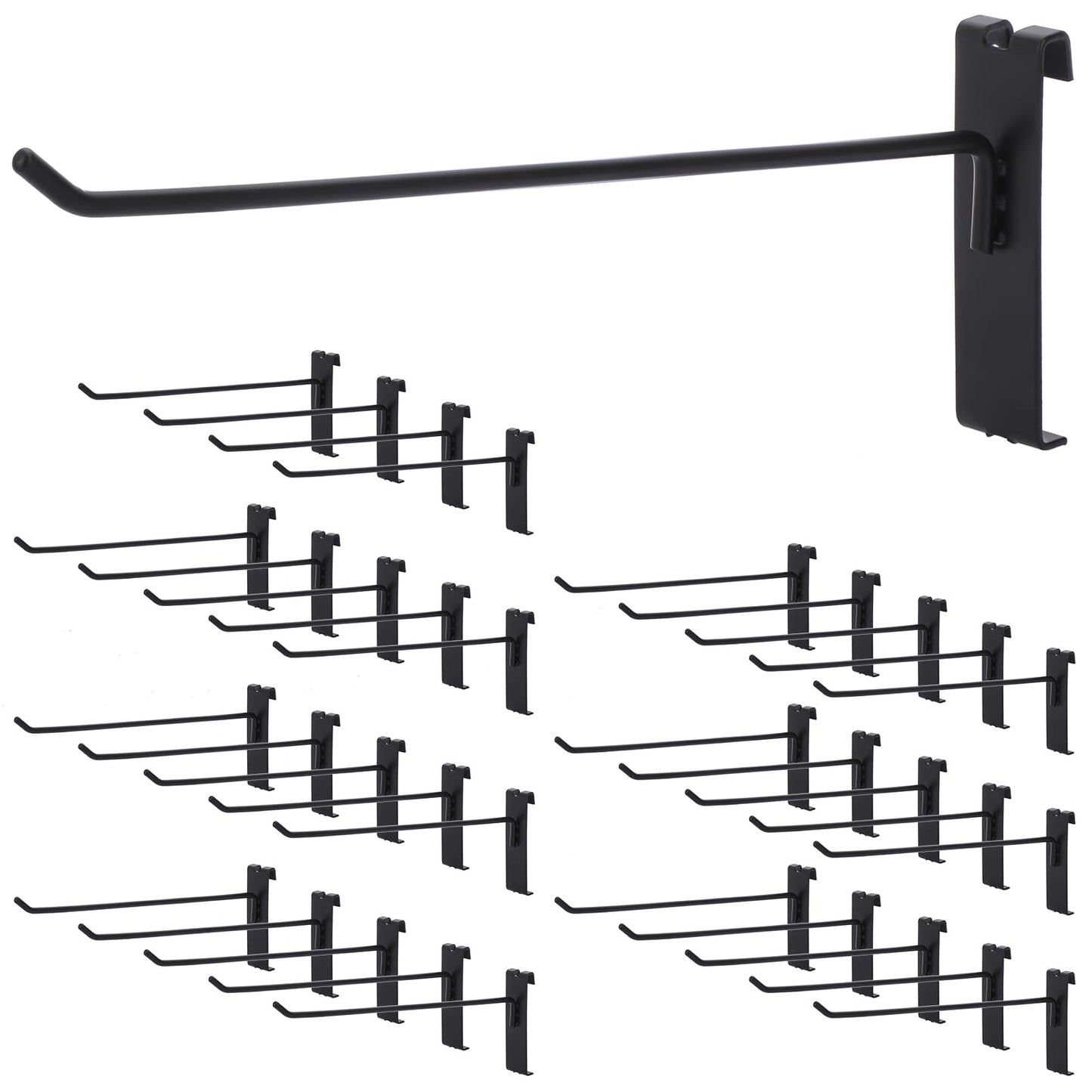 IGNPION 35Pcs Grid Panel Hooks, 20cm Retail Wall Grid Display Hooks for Display Stand Rack, Wire Grid Accessories Hangers for Shop, Garages, Workshop
