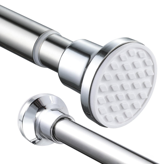 Extendable Shower Curtain Pole 130-201cm Stainless Steel Shower Curtain Rod Tension Rod Adjustable Telescopic Curtain Poles No Drilling Shower Curtain