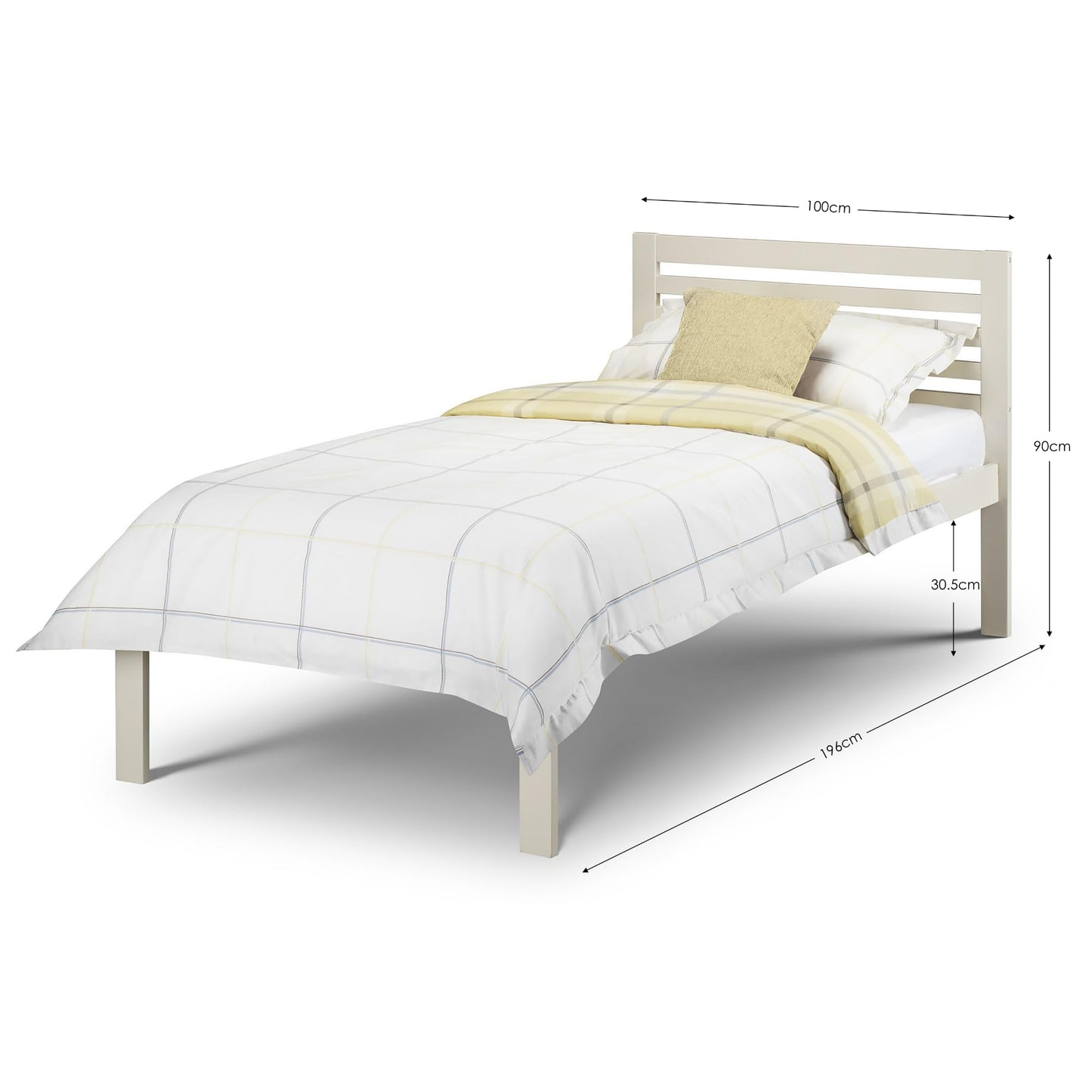 Julian Bowen Slocum Bed, Single, White - W100 x D195cm