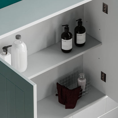 Bath Vida Priano Bathroom Cabinet Double Door Wall Mounted Storage Shelf, White