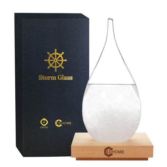 Storm Glass Christmas Unique Gifts, Stylish Creative Desktop Decorative Bottle Water Drop Glass Barometer Weather Forecast Bottle Weather Station,