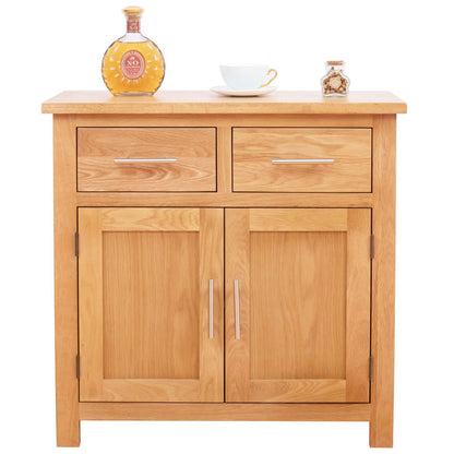 Aurotrice OAK Small Sideboard Living Room Storage 2 Doors 2 Drawers Mini Sideboard Natural