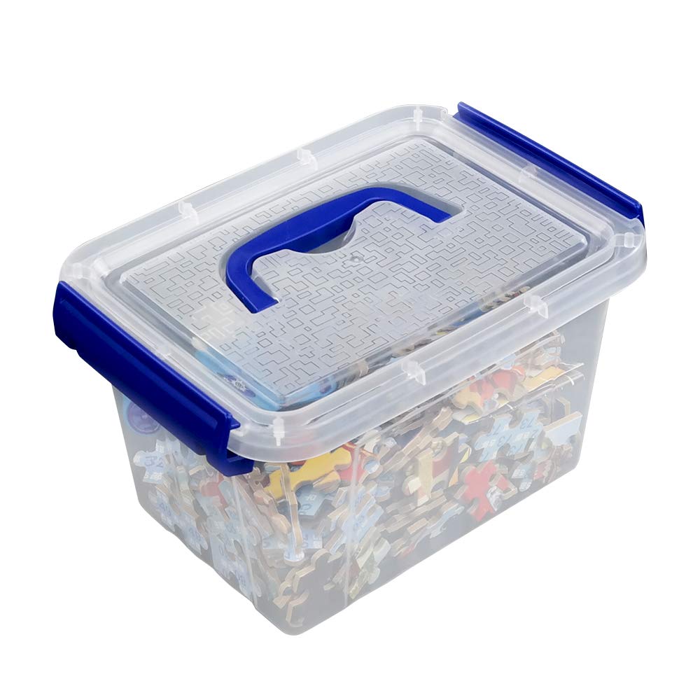 Xowine 3 L Clear Plastic Storage Box, Set of 6 Small Latching Box with Lid