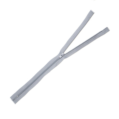 Trimz 35cm (~14inch) Grey one Way end Stop Zip with 4mm Teeth 1 Pcs, Polyester, 35 cm