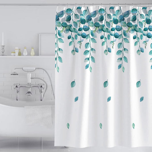 Tennove Shower Curtain 240 x 200cm Plants Leaves Thick Polyester Fabric Mildew Resistant Shower Curtain Liner for Bathroom Waterproof Long Bath