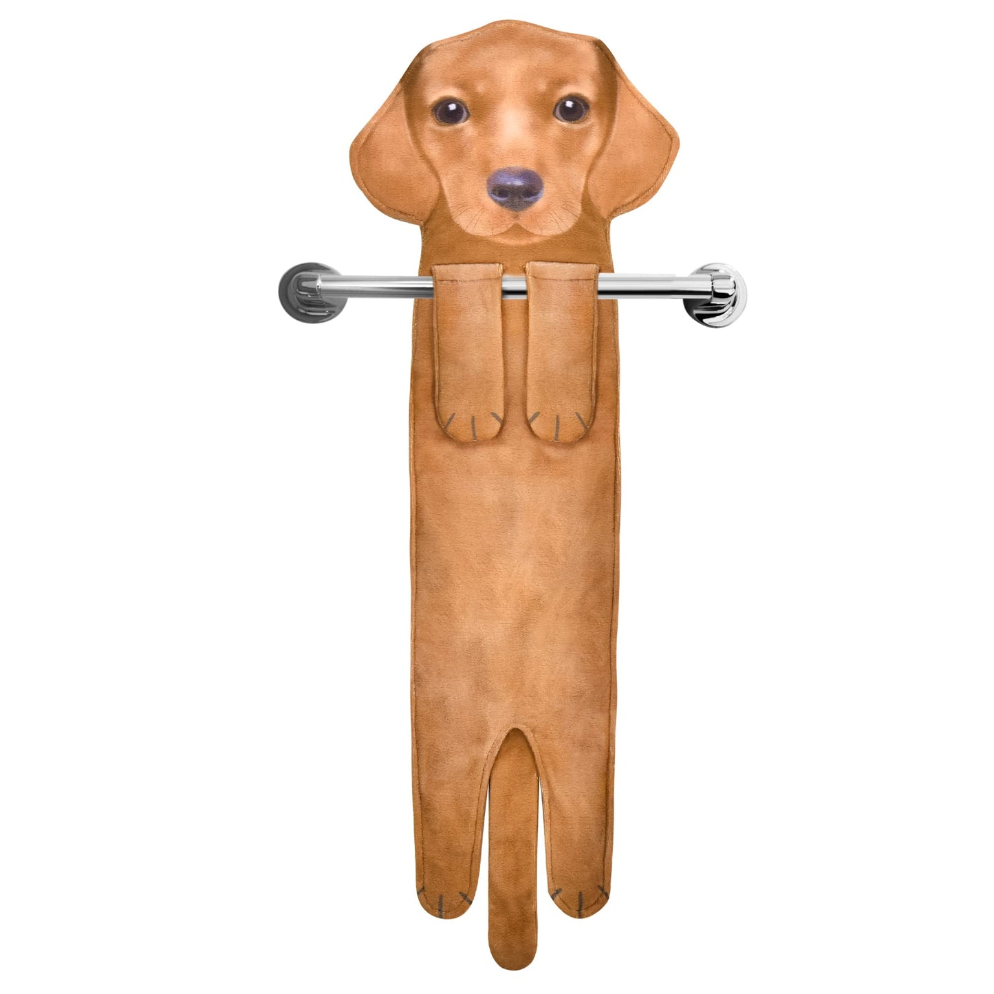 PupDachshund Dog Funny Hand Towels for Bathroom Kitchen -Cute Decor Dog Mum Dad Women Fathers Mothers Day Easter Valentine Gifts Decorative Hanging