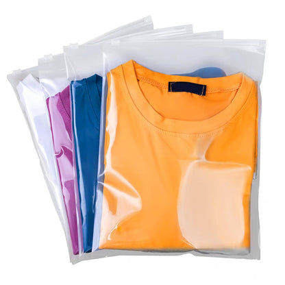 QISF 50 Pack Reusable Ziplock Bags for Clothes，40 x 30cm Large Plastic Hospital Bags，Travel Clothe Storage Bags，Clear Seal Bags Waterproof Luggage